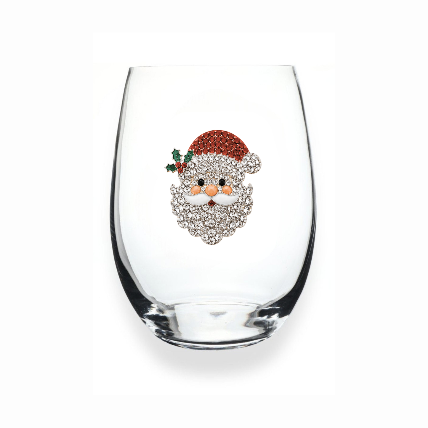 Santa Jeweled Stemless Glassware