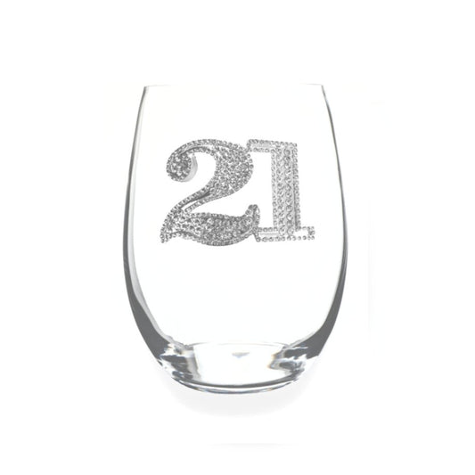 The Queens' Jewels 21st Birthday Jeweled Stemless Glassware | CeCe's Home & Gifts