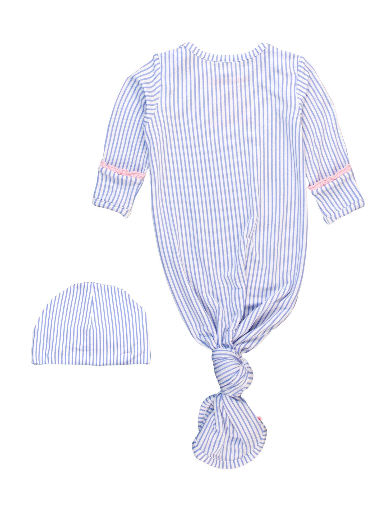 Baby Girl Periwinkle Stripe Bamboo Knotted Gift Set