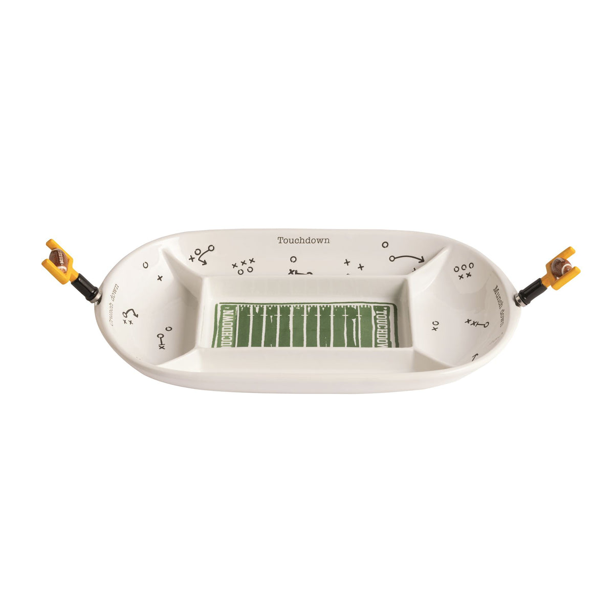 Mud Pie Divided Football Field Platter Set