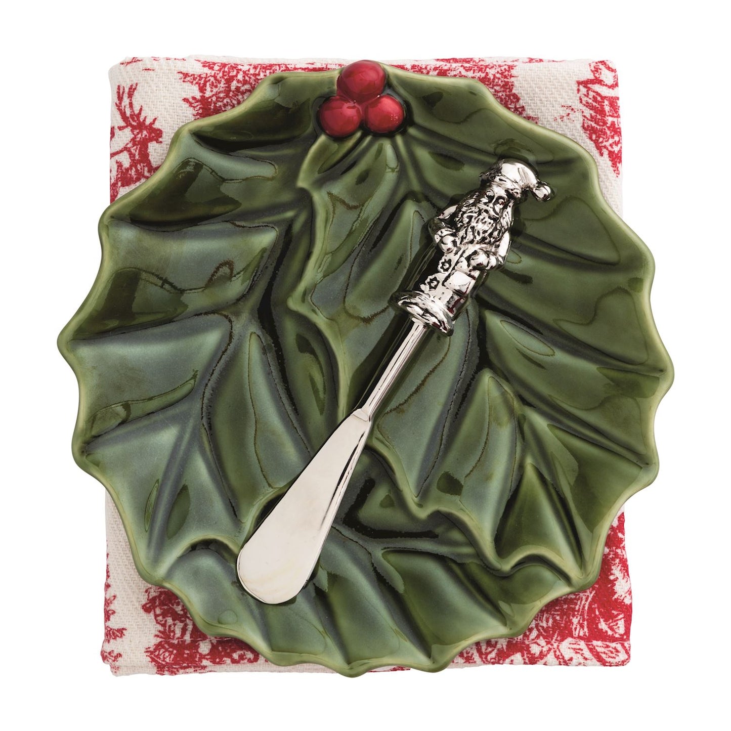 Mud Pie Holly & Toile Appetizer Set