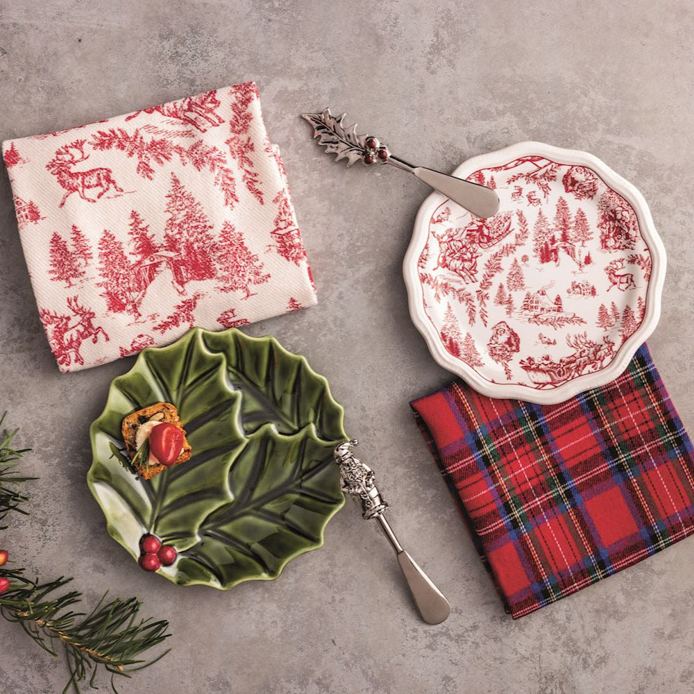 Mud Pie Holiday Toile Appetizer Set