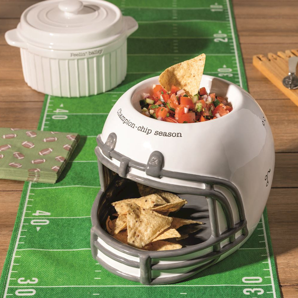 Mud Pie Football Helmet Chip & Dip