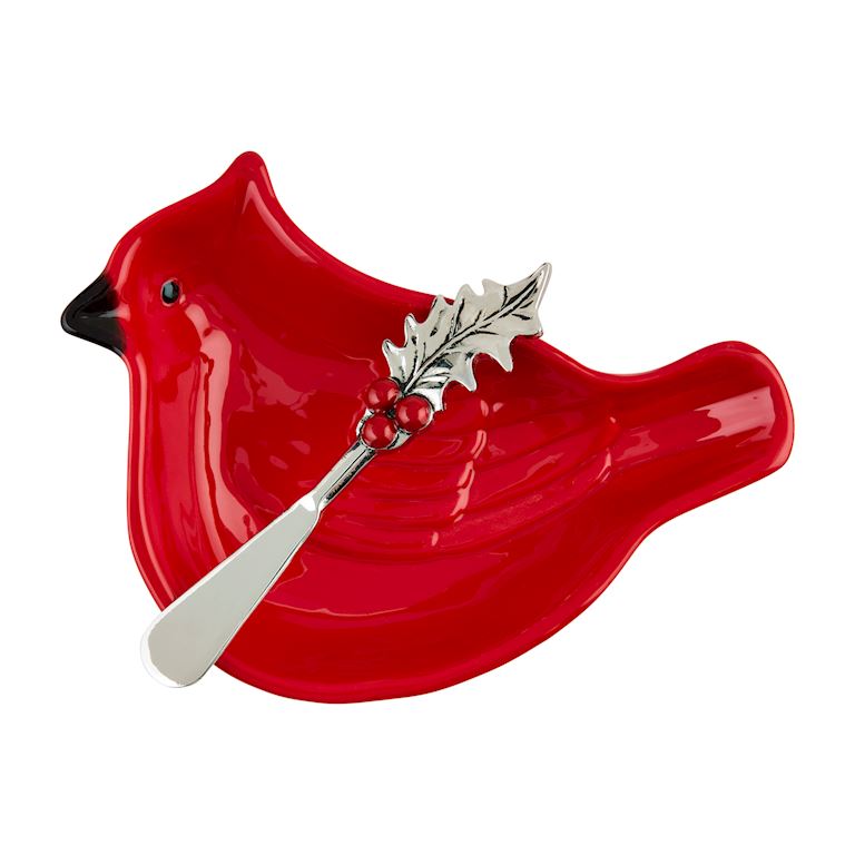 Mud Pie Cardinal Tidbit Dish Set