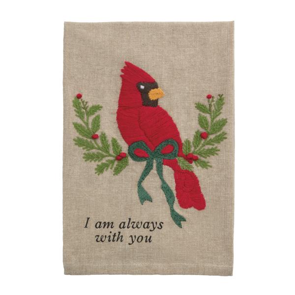 Mud Pie Cardinal Embroidered Hand Towel Set of 2
