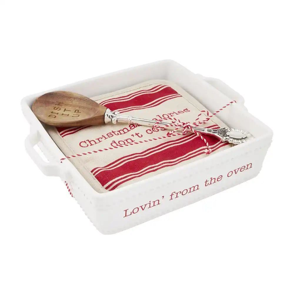 Mud Pie Holiday Baker and Trivet Set