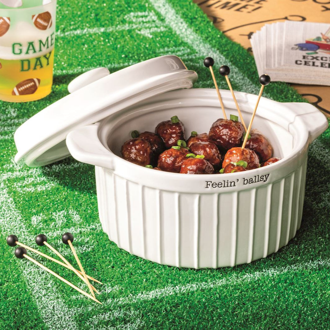 Mud Pie Meatball Dish & Toothpick Set