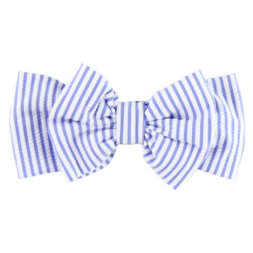 Periwinkle Blue Seersucker Bow Headband