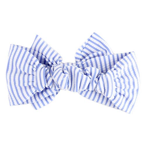 Periwinkle Blue Seersucker Bow Headband
