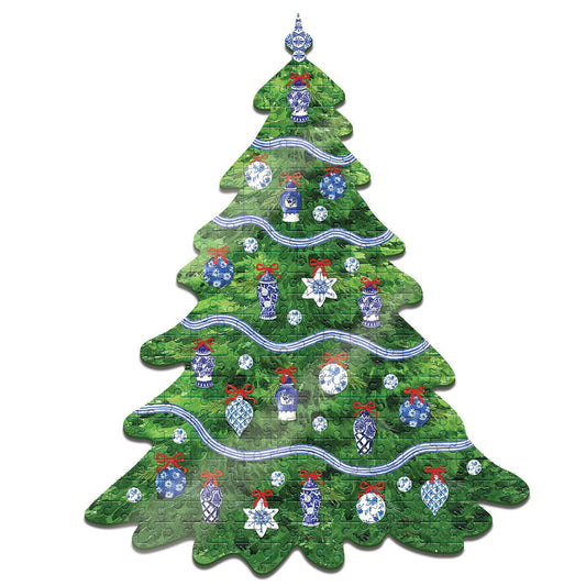Blue & White Christmas Tree 500 Piece Puzzle