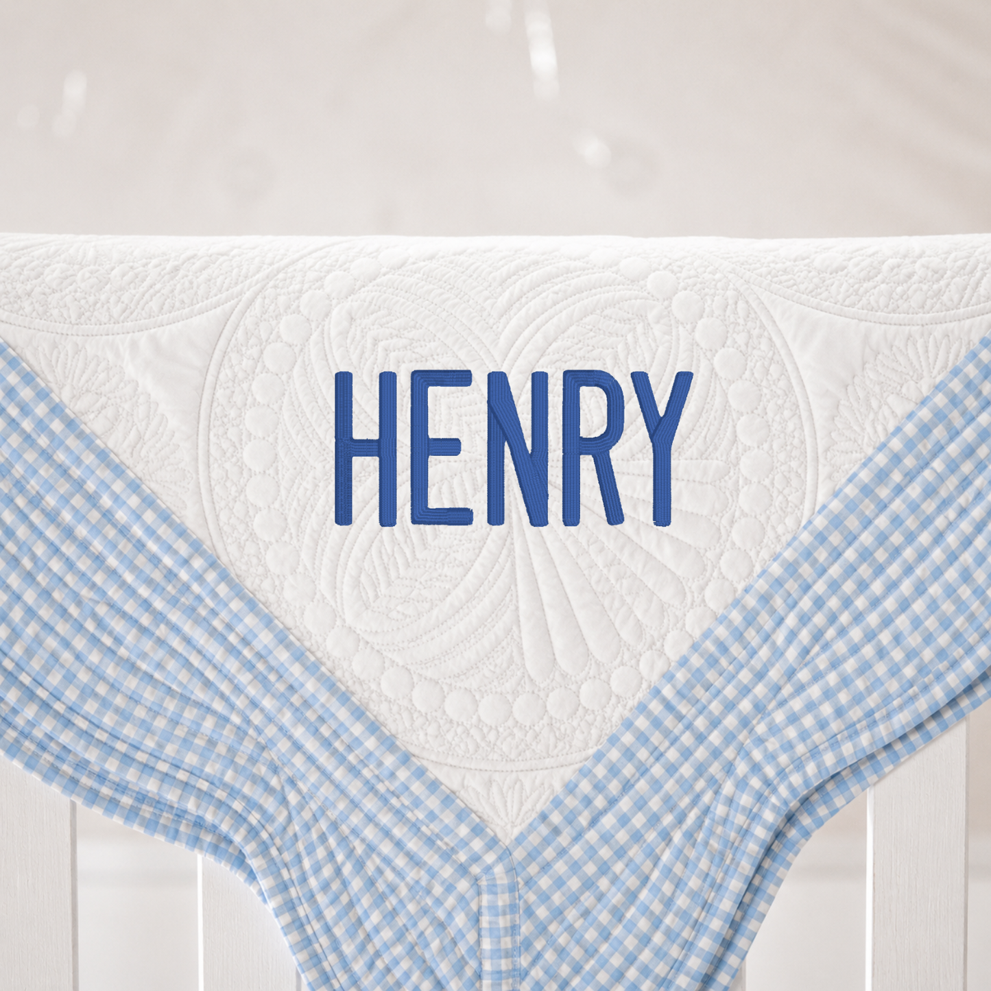 Monogrammed Heirloom Baby Quilt | Assorted Colors