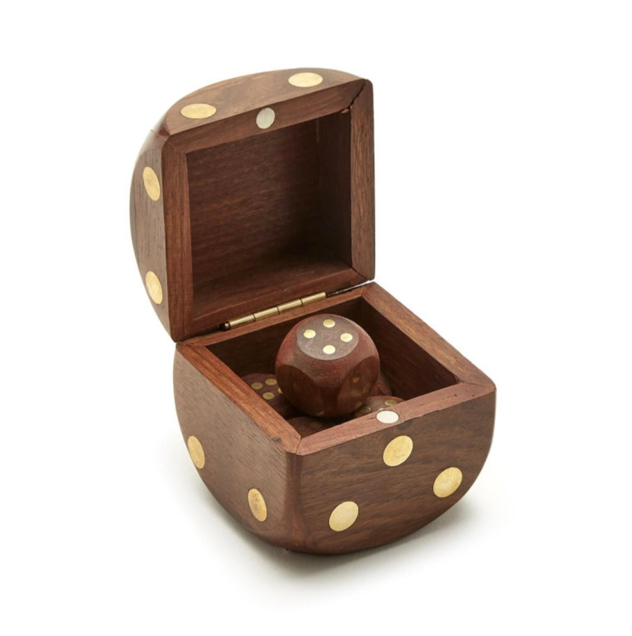 Two’s Company Wood Crafted 6-Piece Dice Set