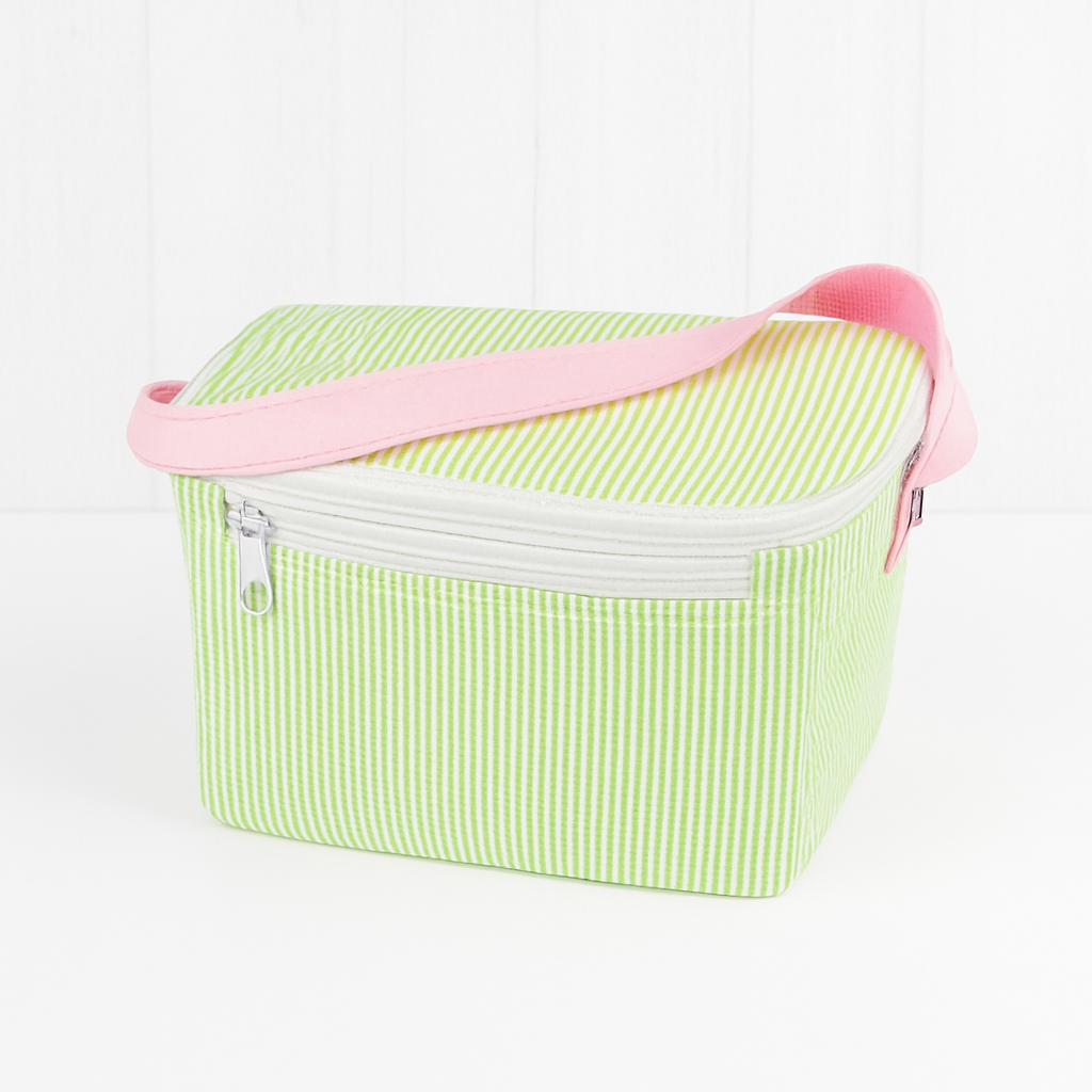 Monogrammed Sweet Pea Seersucker Lunchbox