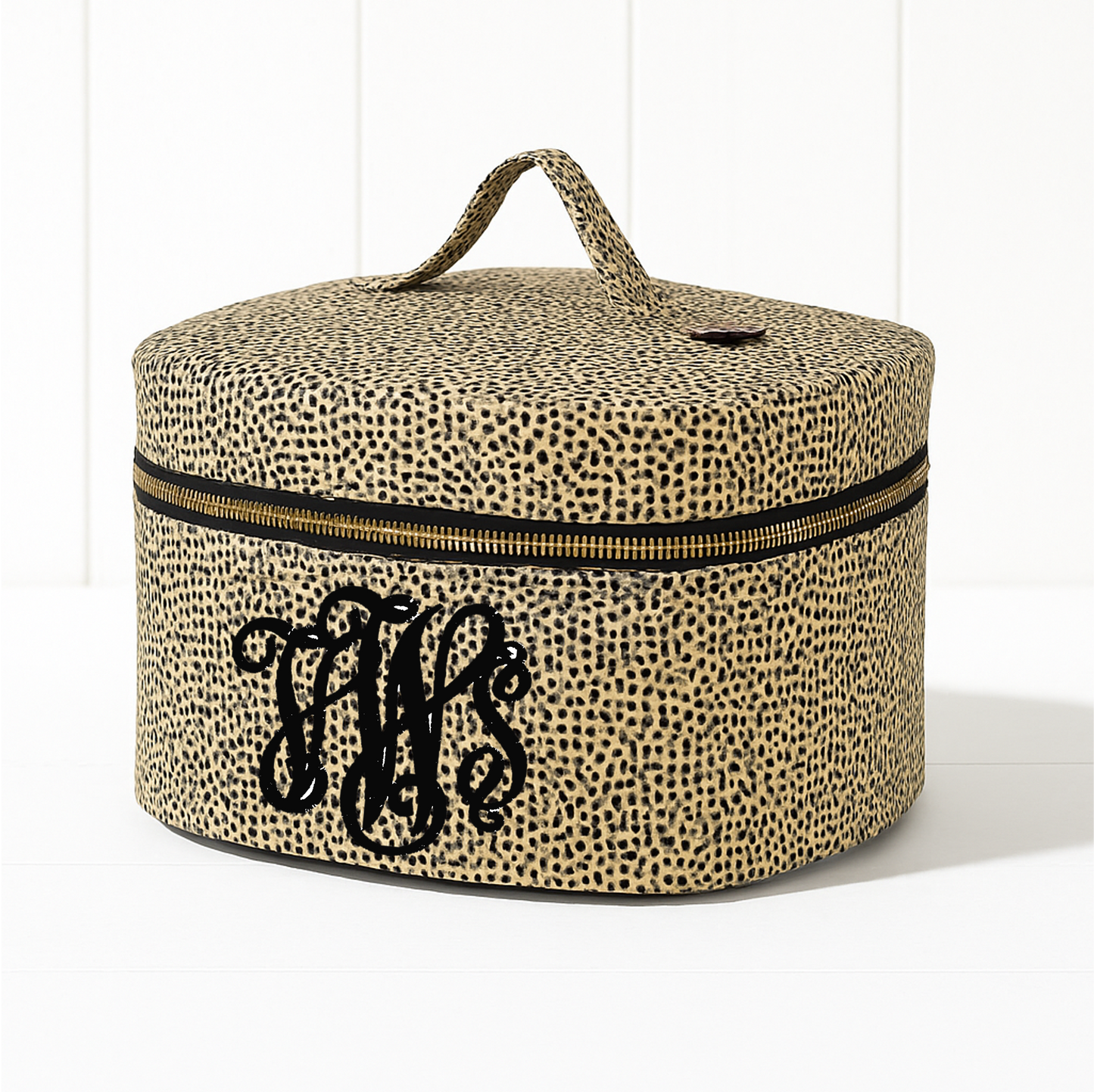 Monogrammed Cheetah Print Train Case
