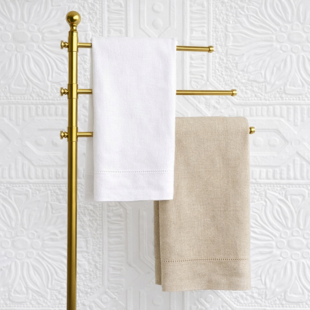 Interlocking Monogrammed 100% Linen Tea Towel - 2 Colors