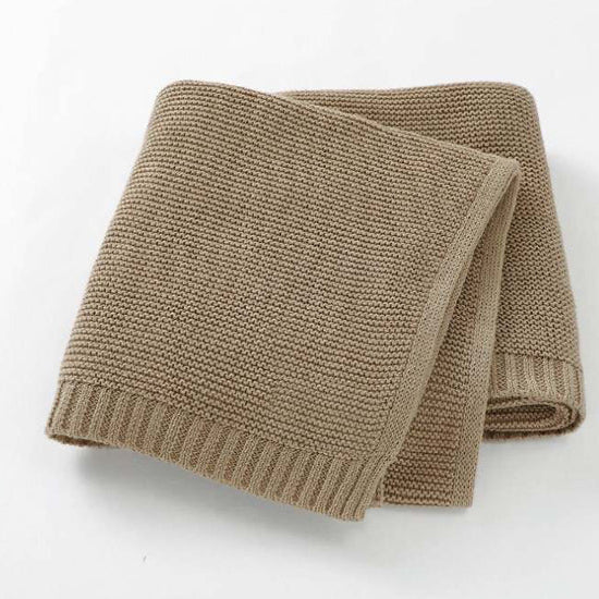 Monogrammed Brown Cotton Baby Blanket