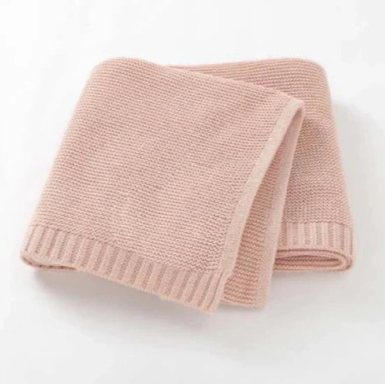 Monogrammed Salmon Cotton Baby Blanket