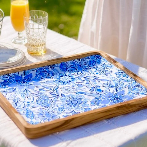 My Casita Blue Floral Decorative Tray
