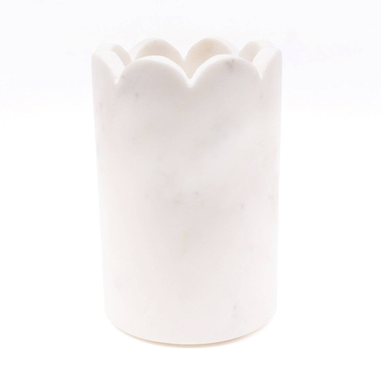 8 Oak Lane White Marble Scalloped Wine Chiller