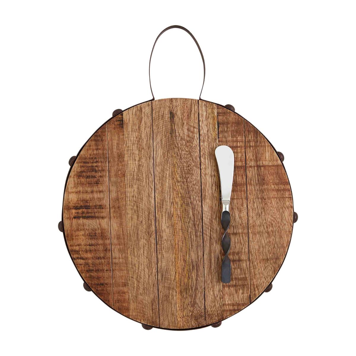 Mud Pie Round Wood Metal Bead Board Set