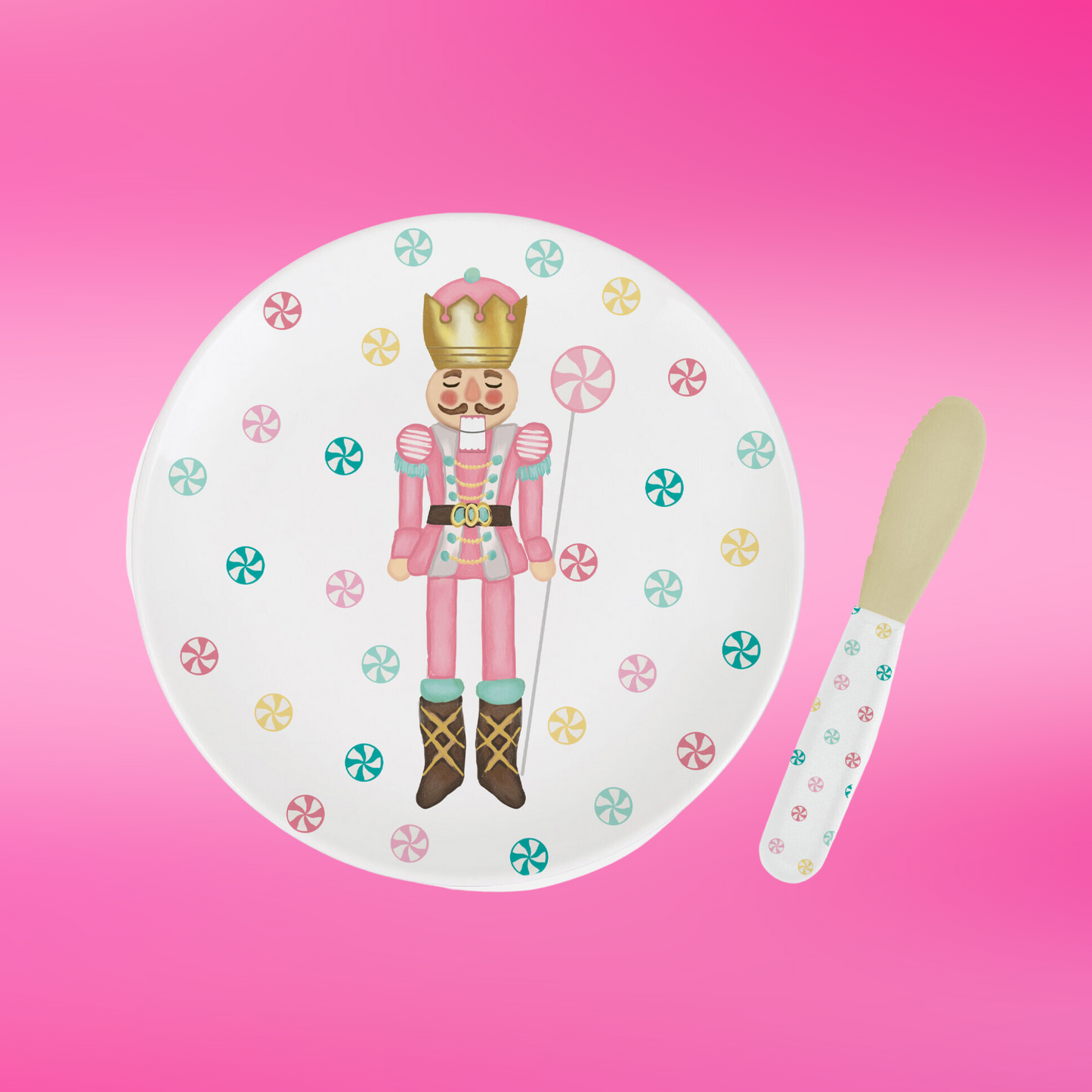 Mary Square Nutcracker Platter with Spreader