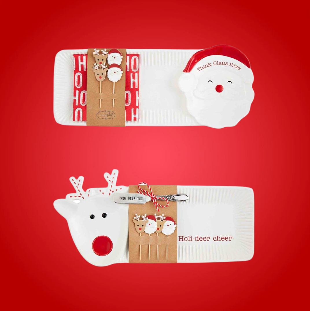 Mud Pie Santa and Rudolph Hostess Gift Sets