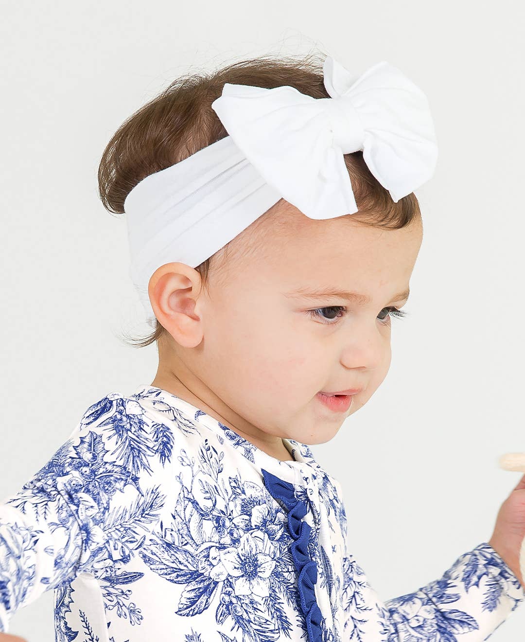 Girls White Big Bow Headband