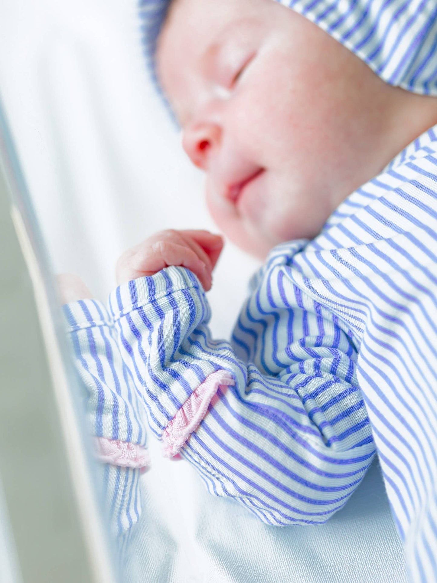 Baby Girl Periwinkle Stripe Bamboo Knotted Gift Set