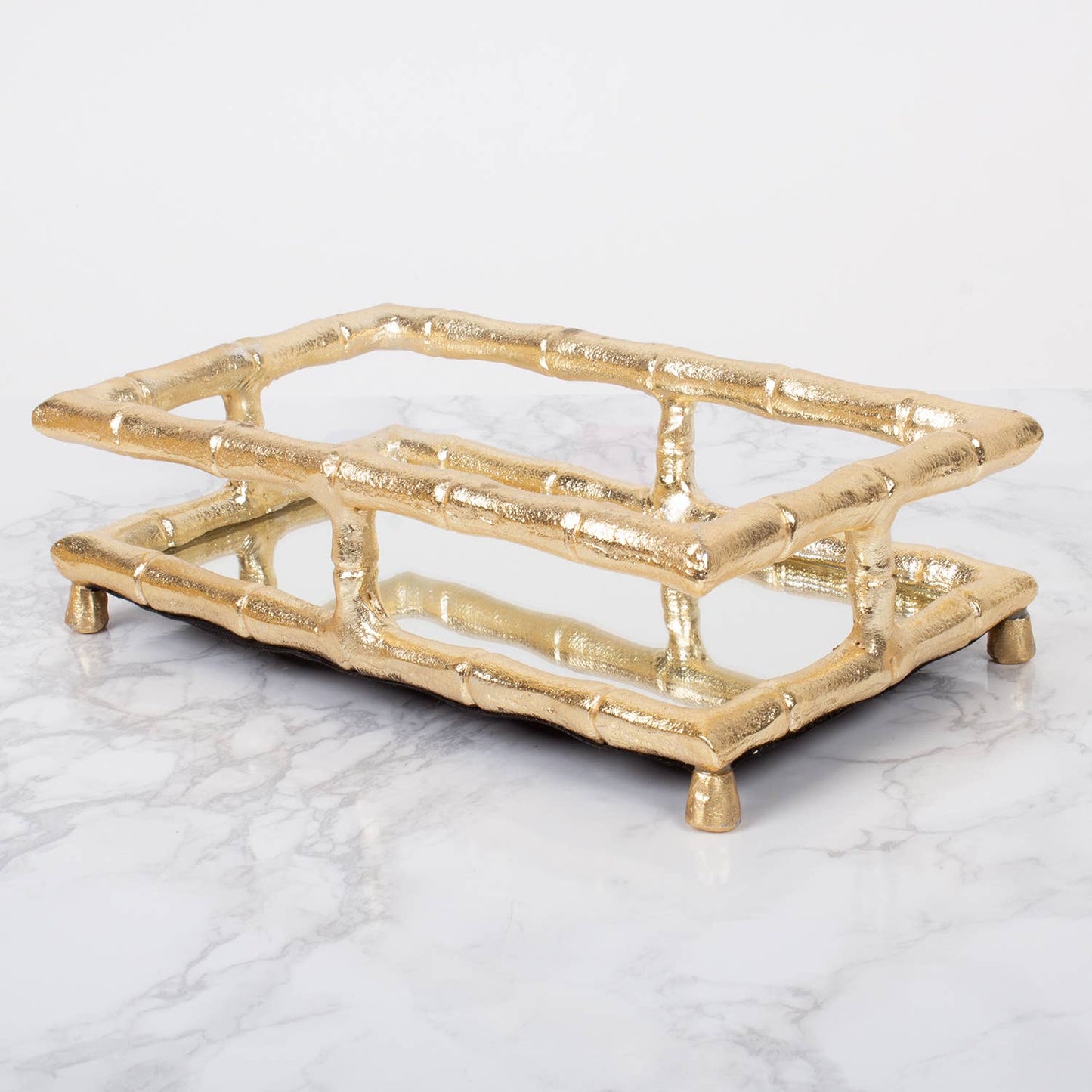 8 Oak Lane Gold Bamboo Guest Towel Tray