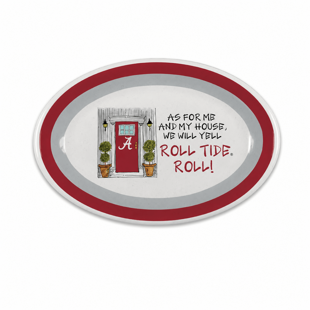MAGNOLIA LANE Alabama “As for Me” Large Oval Melamine Platter | CeCe's Home & Gifts
