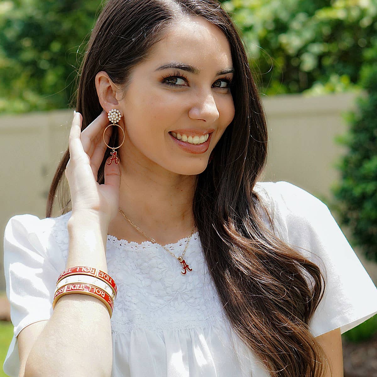 Canvas Style Alabama Crimson Tide Enamel Logo Hinge Bangle | CeCe's Home & Gifts