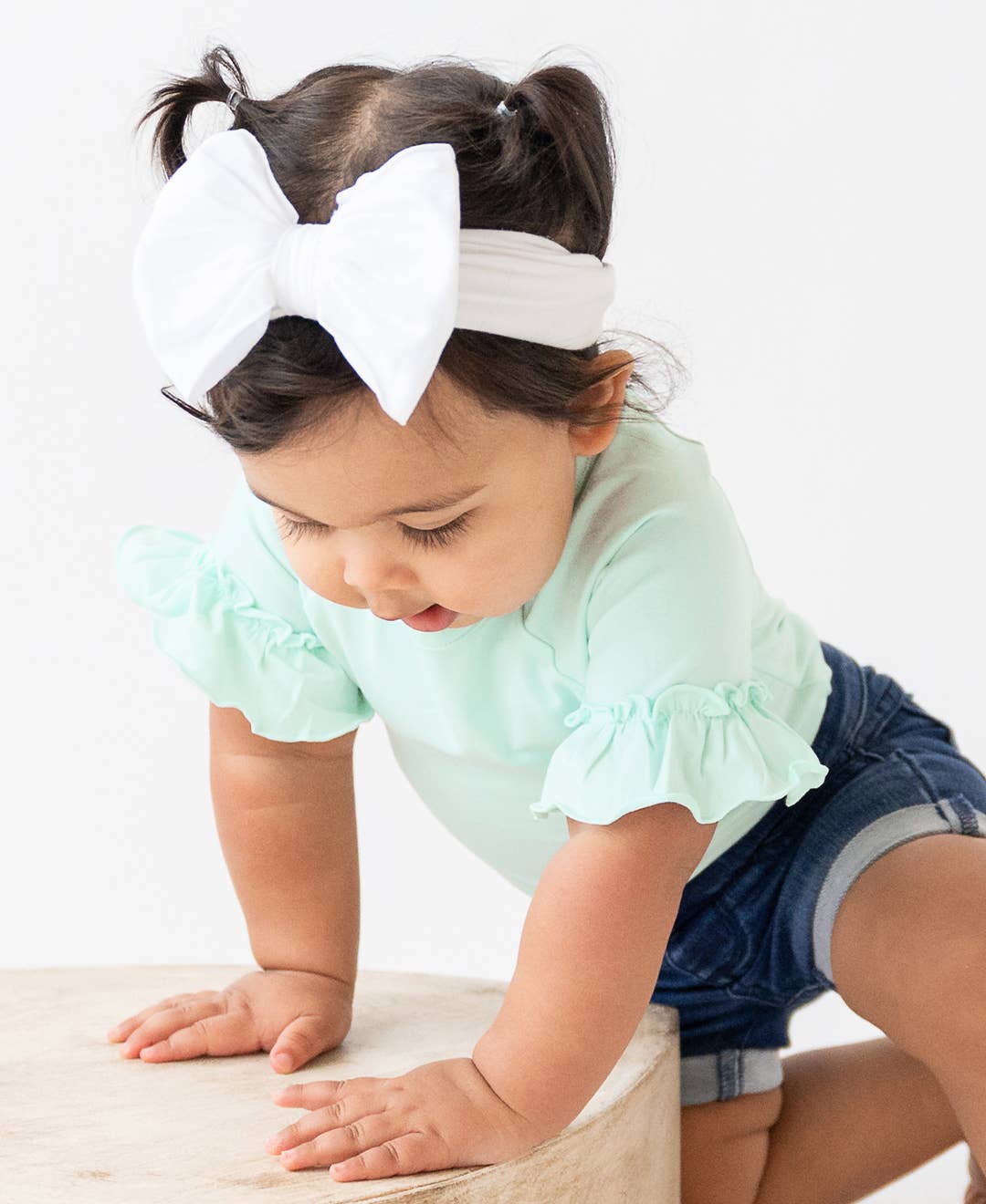 Girls White Big Bow Headband