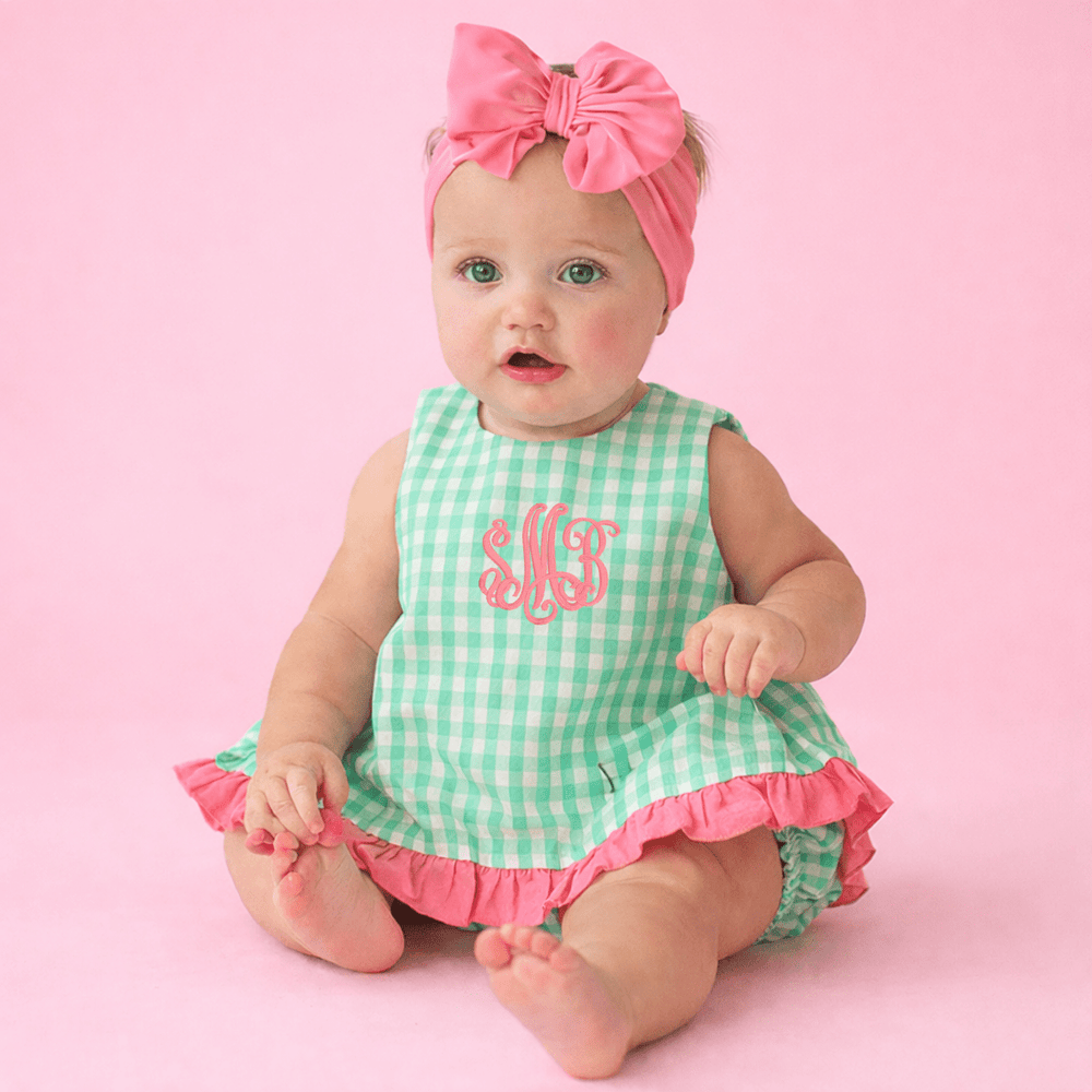 RuffleButts Baby Girls Gingham Ruffle Swing Top & Bloomer Set | CeCe's Home & Gifts