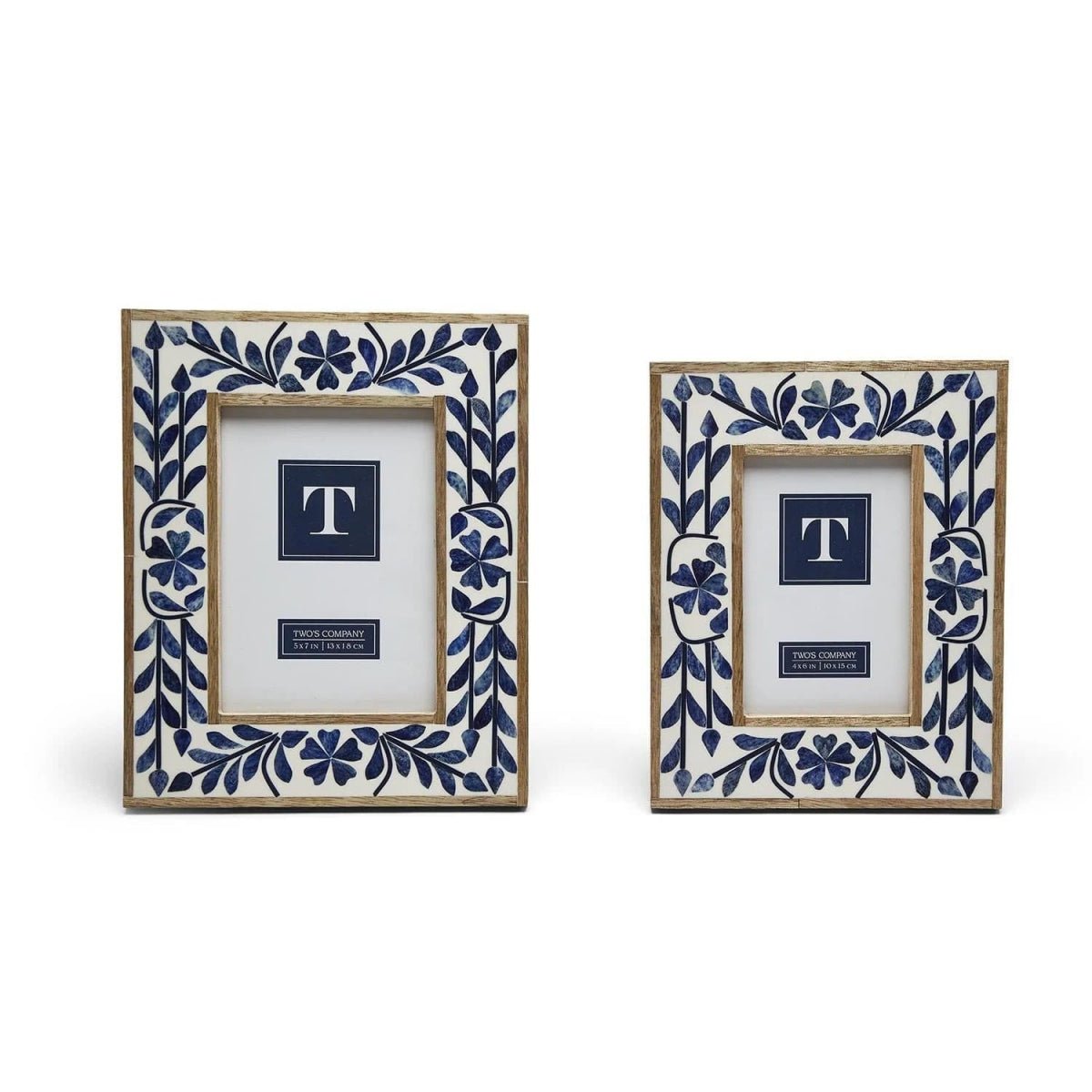 Two's Company Blue Bell Bone Inlay Photo Frame - 2 Sizes | CeCe's Home & Gifts