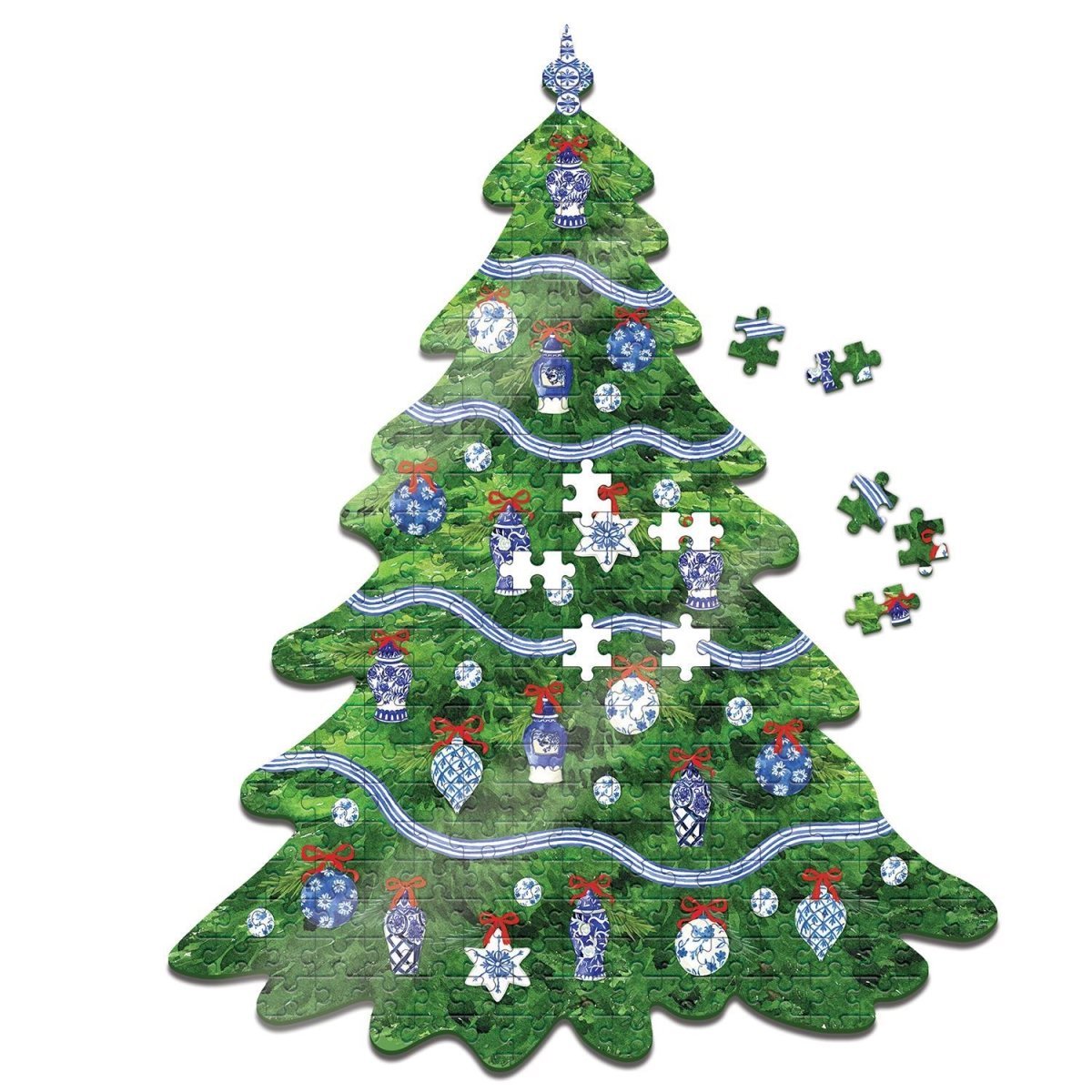 Two's Company Blue & White Christmas Tree 500 Piece Puzzle | CeCe's Home & Gifts