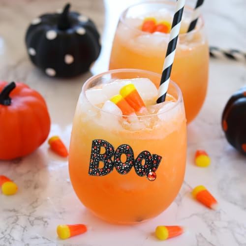 The Queens' Jewels "Boo" Jeweled Stemless Wine Glass | CeCe's Home & Gifts
