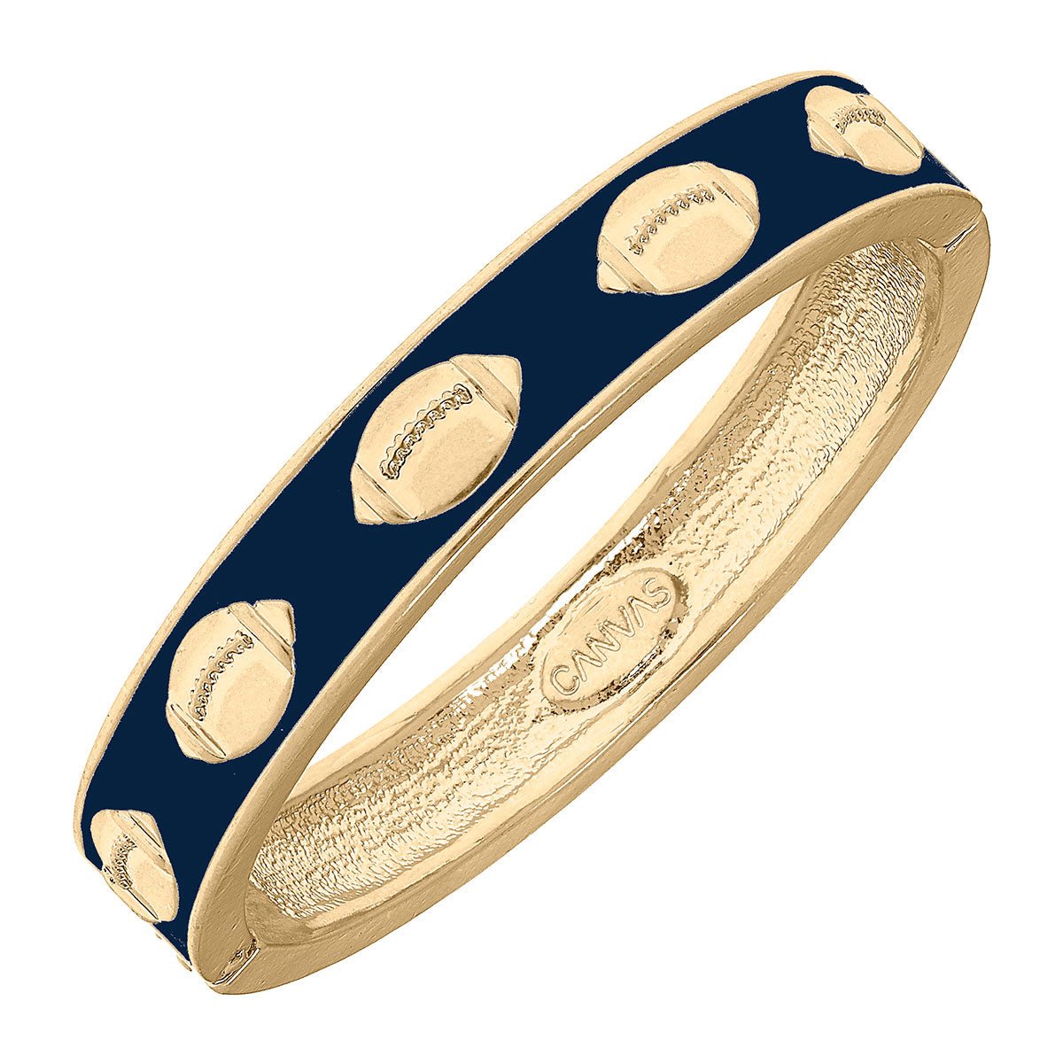 CANVAS Canvas Style Game Day Enamel Football Hinge Bangle | CeCe's Home & Gifts