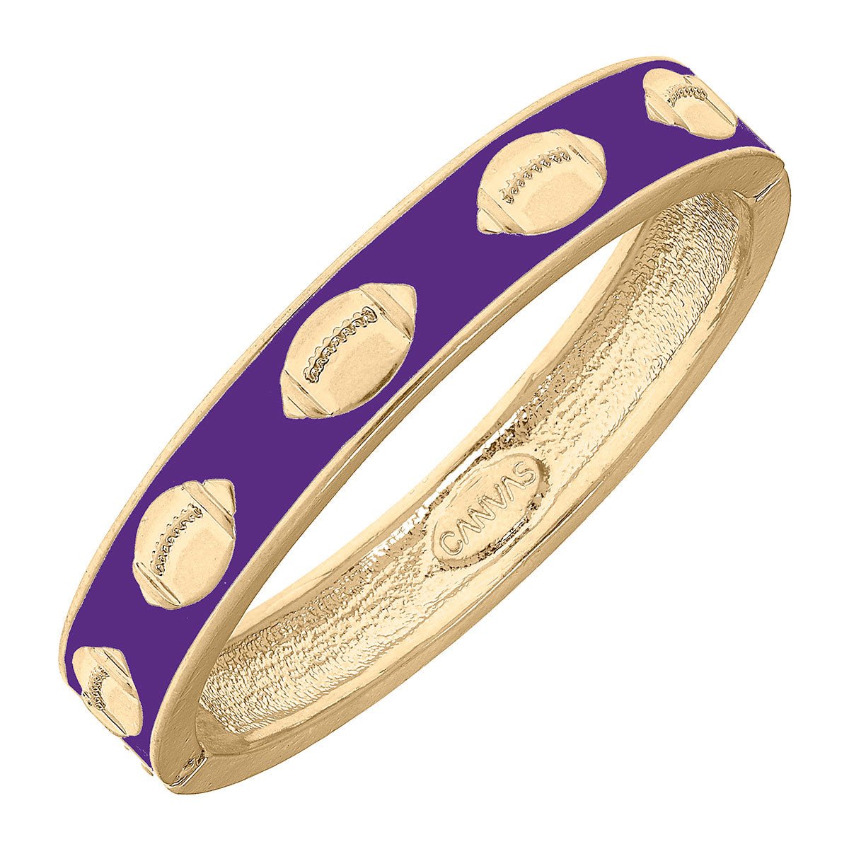 CANVAS Canvas Style Game Day Enamel Football Hinge Bangle | CeCe's Home & Gifts