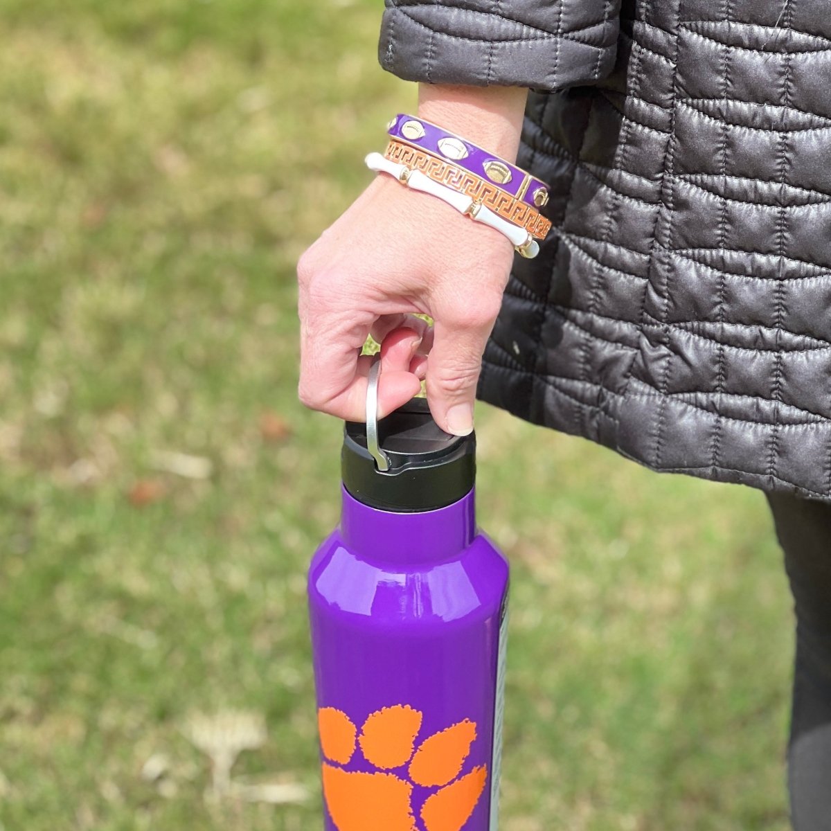 CANVAS Canvas Style Game Day Enamel Football Hinge Bangle | CeCe's Home & Gifts