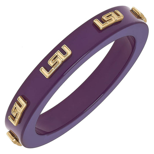 Canvas Style Canvas Style - LSU Tigers Resin Logo Bangle in Purple | CeCe's Home & Gifts