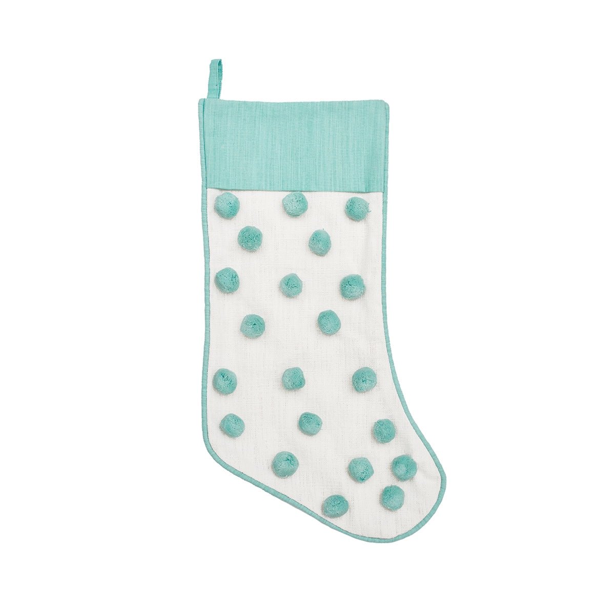 Carol & Frank Carol & Frank Surf Dot Pom Pom Stocking | CeCe's Home & Gifts