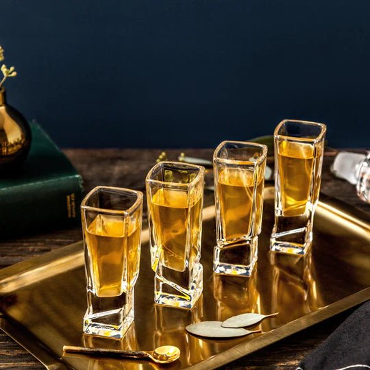 Joy Jolt Carre Square Base Shot Glass - Set of 4 | CeCe's Home & Gifts