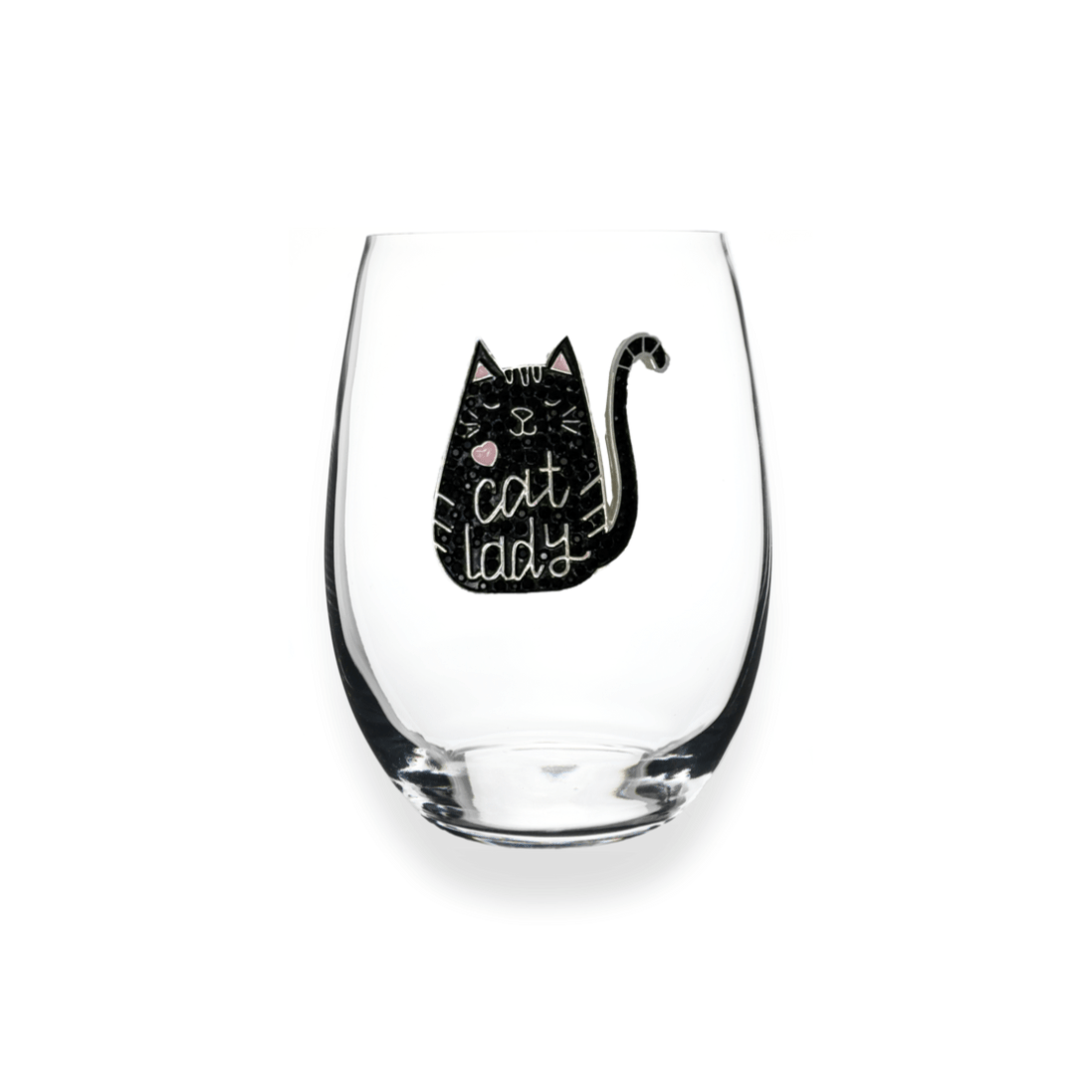 The Queens' Jewels Cat Lady Jeweled Stemless Glassware | CeCe's Home & Gifts