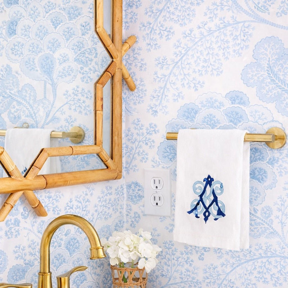 Design by Shuler Studio Chic Monogrammed Natural Linen Tea Towel - 2 Colors | CeCe's Home & Gifts