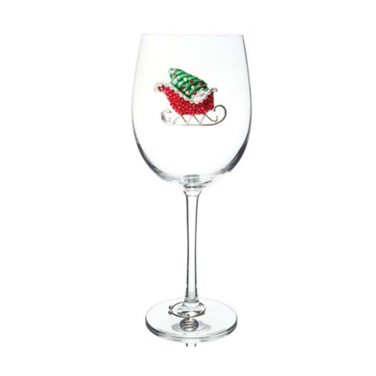 The Queens' Jewels Christmas Sleigh Jeweled Stemmed Glassware | CeCe's Home & Gifts