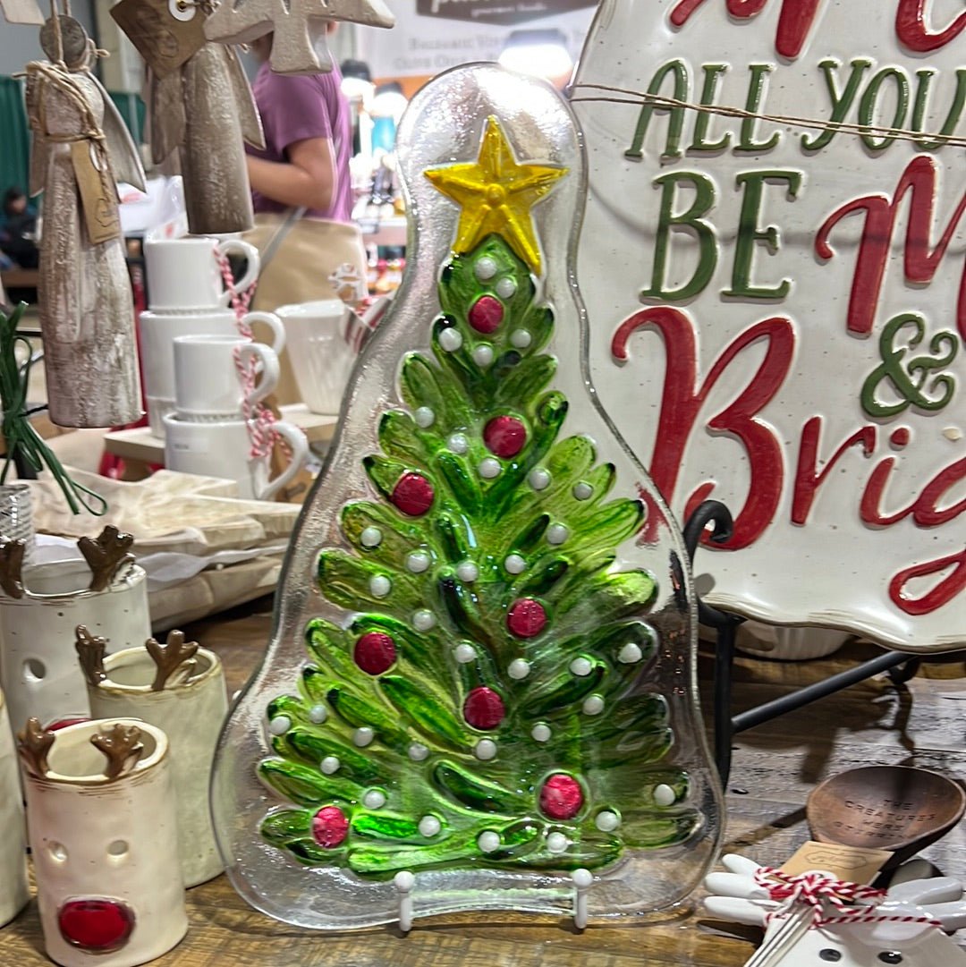 C&F HOME Christmas Tree Slump Glass Cookie Plate | CeCe's Home & Gifts