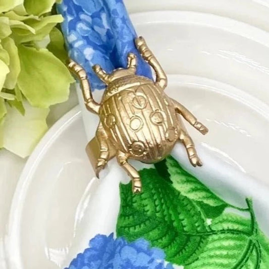 Jaye's Studio Color Block Arabella Beetle Napkin Rings | Set of 4 | CeCe's Home & Gifts