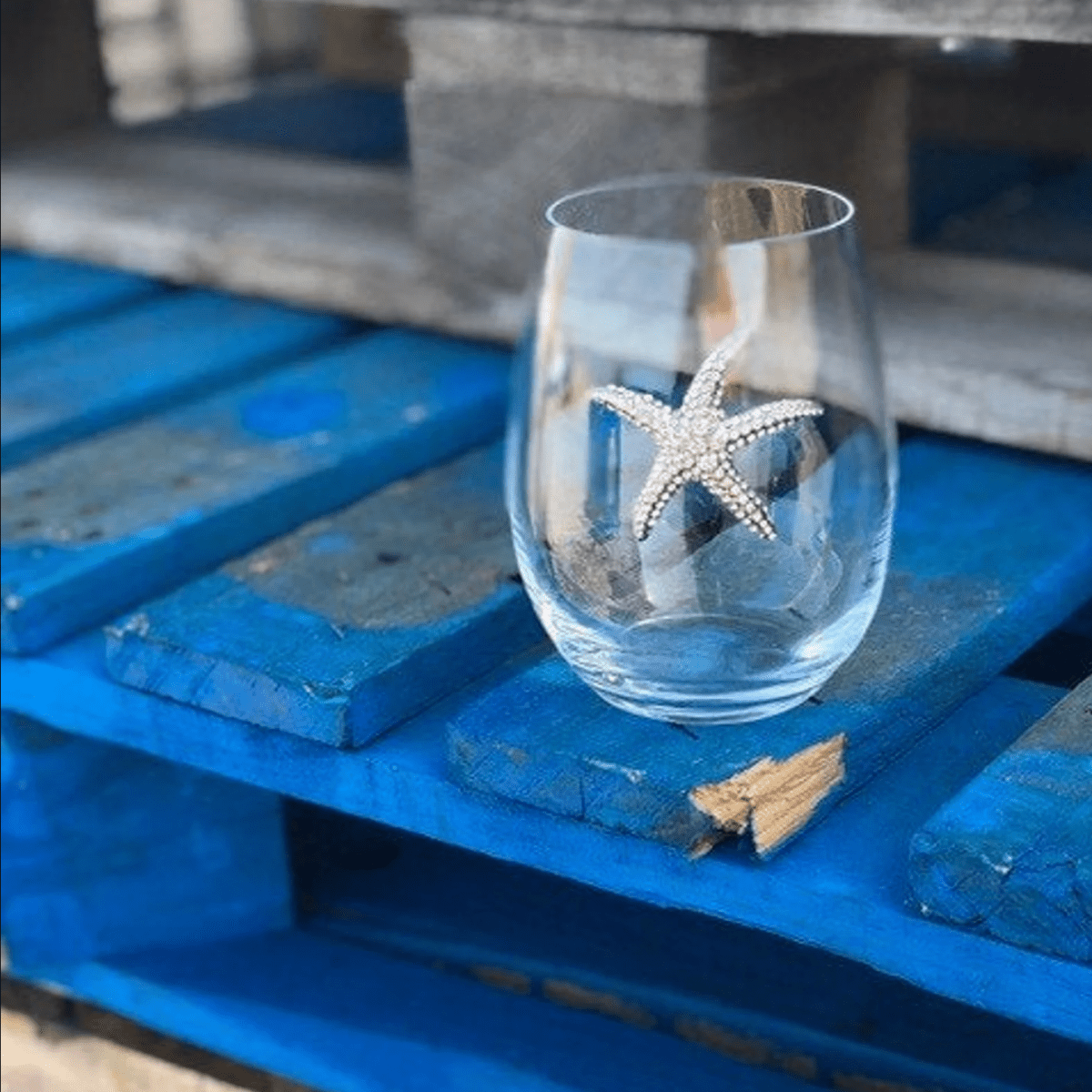 The Queens' Jewels Crystal Starfish Jeweled Stemless Glassware | CeCe's Home & Gifts