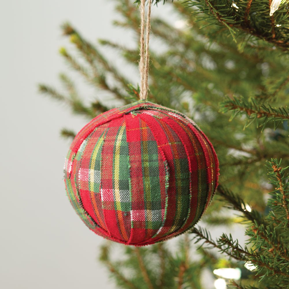 CTW Home Collection CTW Plaid 4" Fabric Ornaments | CeCe's Home & Gifts