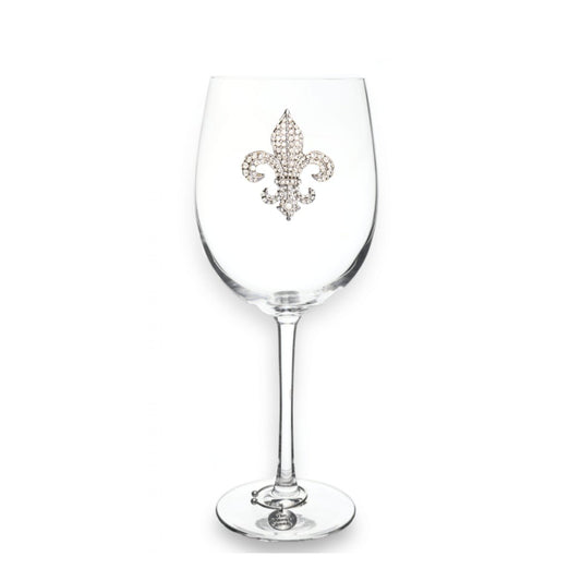 The Queens' Jewels Diamond Fleur de Lis Stemmed Glassware | CeCe's Home & Gifts